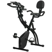 HOMCOM Hometrainer fietstrainer trainingsfiets voor thuis staal wit(m-13)