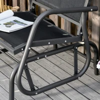 Outsunny Schommelstoel Tuin Tuinstoel Relax Stoel Tuinschommel Metalen Schommelstoel voor Terras Balkon Mesh Zwart 75 x 66 x 85 cm(m-9)