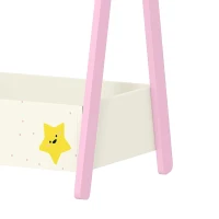 AIYAPLAY Baby Clothing Rack with Hangers, Storage Shelf for Bedroom, Star Theme, for Ages 3-6, Pink(m-10)