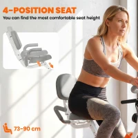 HOMCOM 2-in-1 Folding Exercise Bike with 8-Level Magnetic Resistance, Arm Resistance Band, Pulse Sensor, Orange(m-5)