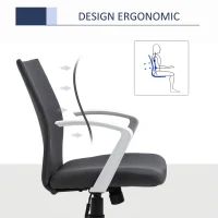 Vinsetto Sedia da Ufficio Ergonomica e Girevole con Altezza Regolabile, 61x61x89-99 cm, Grigio Scuro(m-9)