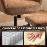 HOMCOM Poltrona Relax com Apoio para os Pés, Giratória 360°, Oscilante, Encosto Alto, Castanha(m-6)