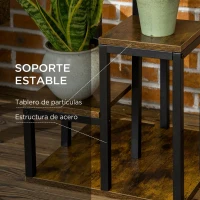 Outsunny Soporte para Plantas de Madera de 4 Niveles con Base Soporte para Macetas para Interior y Exterior 40x40x81 cm Marrón(m-5)