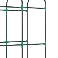 Outsunny Galvanised Raised Garden Bed with Arched Trellis, 4 x 2 x 4.6ft Metal Raised Bed for Garden with Open Bottom, Green(m-10)