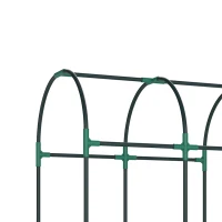 Outsunny Galvanised Raised Garden Bed with Arched Trellis, 4 x 2 x 4.6ft Metal Raised Bed for Garden with Open Bottom, Green(m-12)