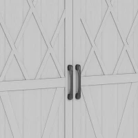 Outsunny Abri de jardin armoire de jardin 3 étagères 2 portes toit en tôle galvanisé étanche bois massif 75 x 40 x 90 cm gris(m-10)