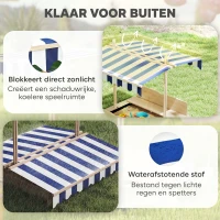 Outsunny Zandbak met afneembaar dak rugleuningen cederhout 3-7 jaar naturel(m-5)