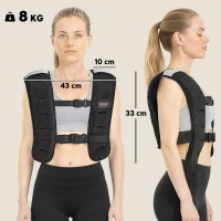 SPORTNOW Weighted Vest, 8 kg Weight Vest with Adjustable Straps, Reflective Strips, Black(m-3)