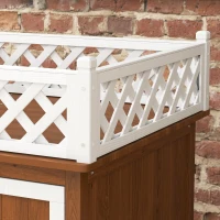 PawHut Kattenhuis, Tweelaags met Balkon en Trap, Voor Binnen en Buiten, Voor Katten en Konijnen, Sparrenhout, Bruin(m-9)