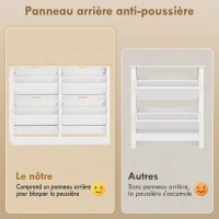 HOMCOM Meuble à chaussures 16 paires, armoire à chaussures étroite avec 4 tiroirs rabattables et étagères réglables(m-7)