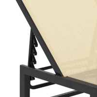 Outsunny Set of Two Reclining Sun Loungers - Khaki(m-12)