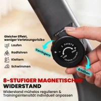 HOMCOM Radtrainer mit 8-stufigem Widerstand 122-137 x 62 x 103cm Stahl Grau+Schwarz+Silber(m-6)