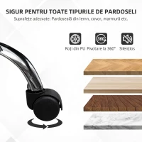 Vinsetto Scaun de Birou Ergonomic, Basculant și Căptușit, cu Înălțime Reglabilă, 62 x 76 x 110-119 cm, Negru(m-7)