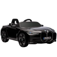HOMCOM Carro Elétrico para Crianças BMW i4 12V com Controlo Remoto Música MP3 Ecrã Luzes e Cinto de Segurança 115x67x45 cm Preto(m-1)