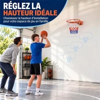 SPORTNOW Arceau de Basket Mural avec Filet Résistant aux Intempéries Robuste pour Intérieur et Extérieur 50 x 62 x 12 cm Rouge(m-5)