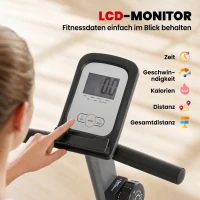 HOMCOM Fietstrainer met 8-Niveaus Weerstand 122-137 x 62 x 103cm Staal Grijs+Zwart+Zilver(m-4)