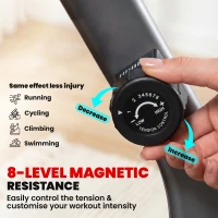 HOMCOM Exercise Bike with LCD Display, Stationary Bike with Quiet 8-Level Magnetic Resistance, Adjustable Seat and Backrest, Indoor Cycling Exercise Equipment for Home Gym Fitness Workout Training(m-6)