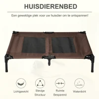 PawHut Hondenmand slaapplaats hondenbed hondenbank huisdierenmand kattenmand bruin(m-4)