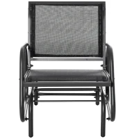 Outsunny Schommelstoel Tuin Tuinstoel Relax Stoel Tuinschommel Metalen Schommelstoel voor Terras Balkon Mesh Zwart 75 x 66 x 85 cm(m-10)