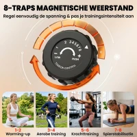 HOMCOM Hometrainer fietstrainer trainingsfiets voor thuis staal wit(m-6)