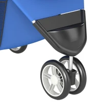PawHut Hondenwagen Hondenbuggy Opvouwbaar tot 10kg met Opbergmand, Kussen, Mesh-vensters, voor Kleine Honden, 77x44x102cm Blauw(m-13)