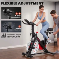 SPORTNOW Exercise Bike for Home Gym with Smart APP, Magnetic Resistance, Adjustable Seat & Handlebars, LCD Display, Wheels(m-7)
