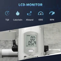 SPORTNOW Mini-Hometrainer, Onder-het-Bureau Voetpedalen, Arm- en Been Oefeningen, 8 Weerstandsniveaus, Staal, Wit(m-6)