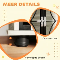 PawHut Hondenbox, Hondenkist, Afsluitbare Verblijfsbox voor Grote Honden, Grijs(m-7)