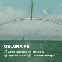 Outsunny Szklarnia ok. 2,7 x 2 x 2 m tunel foliowy z półkami, rolowane drzwi na zamek błyskawiczny, 6 okien siatkowych, wsporniki(m-5)