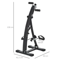 HOMCOM Hometrainer voor senioren bewegingstrainer pedaaltrainer armen en benen staal wit(m-3)