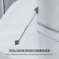 HOMCOM Opbergkist, Houten Kist met Deksel, Ruim, Modern Ontwerp, Wit(m-5)