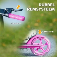 AIYAPLAY Kinderstep, Dubbele Remmen, Metalen Frame, Voetsteun, Opvouwbaar, 3-8 Jaar, Roze(m-6)