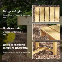 Outsunny Panchina da Giardino a 2 Posti Impermeabile in Legno di Abete, 110x38x35 cm(m-6)