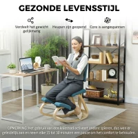 HOMCOM Ergonomische kniekruk, gezondheidsstoel voor thuis, kantoor, meditatie Donkerblauw(m-6)