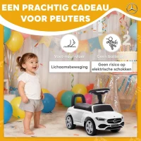 AIYAPLAY kinderauto met Mercedes Benz licentie, met toeter en opbergruimte, 65x28x39 cm, Wit(m-5)