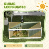 PawHut Schildpaddenverblijf met Opklapbare Bovendeel, Lampstandaard, Doorzichtige Voorplaat, 120 x 50 x 40 cm, Grijs(m-4)