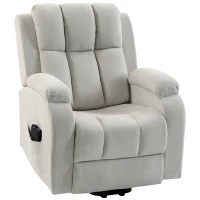 HOMCOM Fauteuil électrique releveur Zero-gravity, chauffant et massant 8 points, 2 moteurs, velours, Gris clair(m-8)