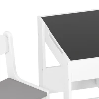 HOMCOM Ensemble 3 pièces table et 2 chaises pour enfant avec plateau réversible tableau noir, panier de rangement, étagères(m-10)