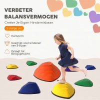 AIYAPLAY 9-delige Trittsteinen, antislip ontwerp, voor binnen & buiten, stapelbaar, Kleurrijk(m-4)