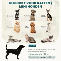 PawHut Huisdierbed voor katten en honden tot 5 kg/30 cm, wasbare pluche hoes, crèmekleurig, 47 x 40 x 20 cm(m-4)