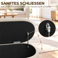 HOMCOM Sitzbank mit Stauraum als Polsterbank 116 cm Grau(m-7)