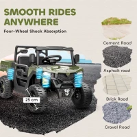AIYAPLAY elektrisch voertuig, 2 motoren, kofferbak, UTV-design, muziekfunctie, groen(m-9)
