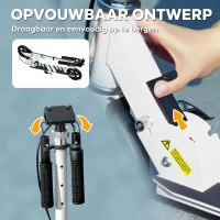 AIYAPLAY Kinderstep, Dubbele Remmen, Metalen Frame, Voetsteun, Opvouwbaar, 3-8 Jaar, Wit(m-7)