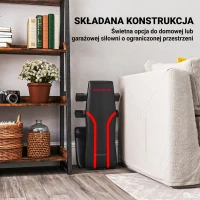 Składana ławka do ćwiczeń SPORTNOW, regulowana ławka do ćwiczeń z siedziskiem i oparciem o wielu kątach nachylenia, płaska lub skośna ławka do ćwiczeń siłowych w domowej siłowni, czarna(m-5)