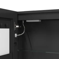 HOMCOM Armario de Baño LED con Función Antivaho Mueble de Baño de Pared Espejo Estantes 50x70 cm Negro(m-6)