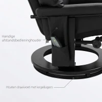 HOMCOM Relaxfauteuil Massagestoel Met Kruk Comfortabele 145° Zwart(m-7)
