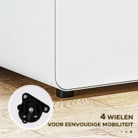 Vinsetto rolcontainer, archiefkast, kantoorcontainer met 3 lades, kantoorkast, opslag, container, staal, wit, 39 x 48 x 59 cm(m-5)