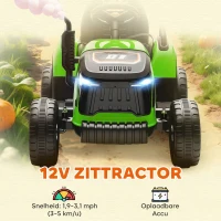 AIYAPLAY Elektrische Kindertraktor, Oprij-Traktor met Afstandsbediening, Zachte Start, voor Kinderen in de leeftijd van 3-8 Jaar, Groen(m-4)