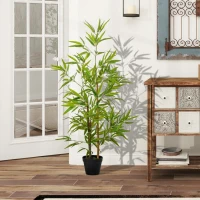 Outsunny Kunstmatige bamboe kunstplanten decoratie kunstboom boomdecoratie 120 cm(m-4)