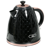 HOMCOM Waterkoker, 2200W, venster, filter, snelkoker, zwart